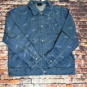 Active USA Blue Patterned Denim Jacket